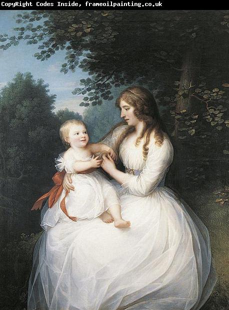 Erik Pauelsen Portrait of Friederike Brun with her daughter Charlotte sitting on her lap